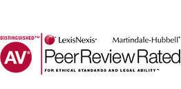 AV | Distinguished | LexisNexis | Martindale-Hubbell | Peer Review Rated For Ethical Standard And Legal Ability